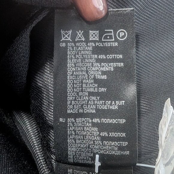 REISS | Hartley Textured Wool Jacket In Black - Picture 12 of 12